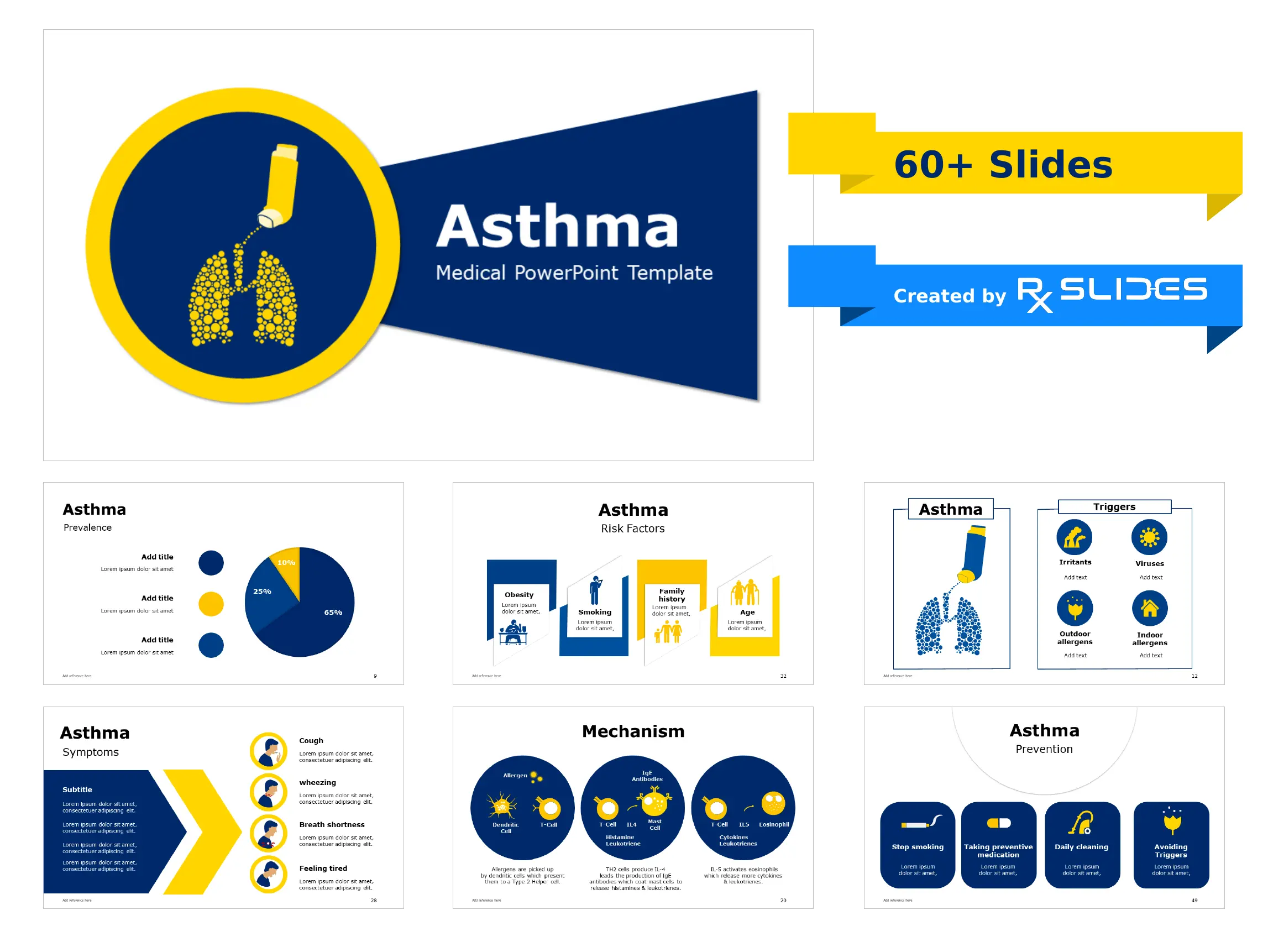 Download Asthma Pathophysiology PowerPoint TemplateRxSlides